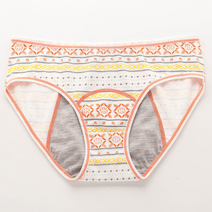 Culottes menstruelles en coton de haute qualité, ensemble de lingerie florale sexy, sous-vêtements menstruels anti-fuites pour femmes, culottes en coton doux et simples - Product Image 3