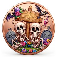 Pièce de monnaie d'Halloween en cuivre fin 999, double face, haute relief, imprimée UV, médaille de collection ronde 1 oz 5 oz