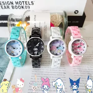 Karikatür sıcak satış taklit seramik izle sevimli quartz saat bilezik seti ile anime quartz saat