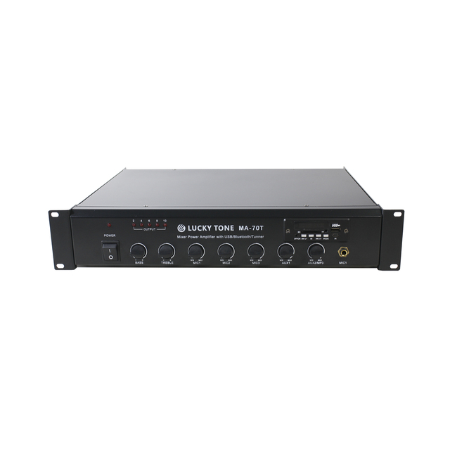 2024 Hot Sale Amplifier MA-70T 70W Flexible Mixer Amplifier With Dante Connect 5 Audio Inputs Amplifier With Tuner & USB