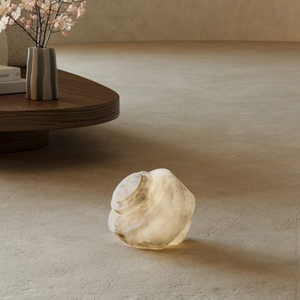 alabaster Hand Carved Snowflake Marble Desk Lamp Indoor Outdoor Decorative table Light for Living Room Bedroom Patio Garden - Product Image 2