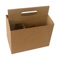 6 paquets de transport de bouteilles de vin Kraft transporteur emballage de bière carton ondulé transporteur peut contenir Six bouteilles 4 paquets porte-bouteilles