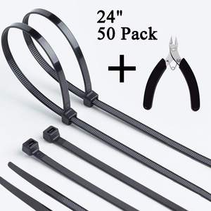 サイズ合わせジップタイ700パックヘビーデューティナイロンケーブルタイ4 + 6 + 8 + 10 + 12インチ長UV耐性40lbsプラスチックワイヤータイ300mm - Product Image 6