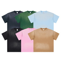 Kaos T-Shirt Pria Lengan Pendek Katun Anti Kusut, Model Longgar, Bernapas, Gaya Hip Hop, Custom, OEM, Ukuran Besar, Cuci Asam