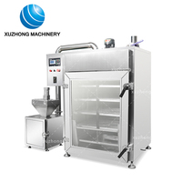 Fumoir à viande et saucisses industriel automatique à moteur, usage commercial, acier inoxydable, multifonction, capacité 50 kg, économie d'énergie