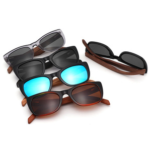 Lunettes de soleil polarisées en bois Conchen, monture noire, verres TAC, protection UV400, unisexe, mode, voyage, conduite - Product Image 2