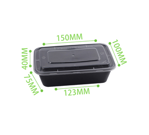 Envasado de alimentos Uso Bento PP Plástico desechable Microondas <span class=keywords><strong>Rectangular</strong></span> Alimentos Fiambreras Contenedor en 500ml 650ML 750 - Product Image 1