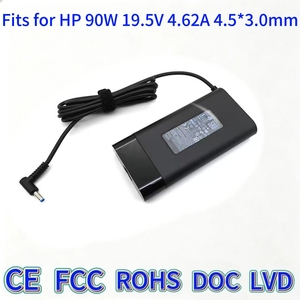 แบบพกพา 90W 19.5V 4.62A 4.5*3.0 มม.สีฟ้าพร้อมพินสาย<span class=keywords><strong>ชาร์จ</strong></span>แล็ปท็อปสำหรับ <span class=keywords><strong>HP</strong></span> ENVY 17 TPN-Q117 TPN-Q118 โน้ตบุ๊ค - Product Image 1
