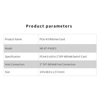 Kartu Adaptor Redriver Switch MIwin Custom PCIe 4.0 X16 ke 2* SFF 8654 X8 untuk Ekspansi GPU, Kartu Retimer OEM PCIE 4.0 untuk Penggunaan Server