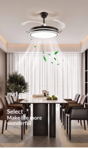 Lampu Kipas Plafon <span class=keywords><strong>LED</strong></span> Motor DC Modern Klasik 42-Inci dengan Remote Control, Dapat Diredupkan, 220V, Lampu Gantung Ruang Tamu - Product Image 3