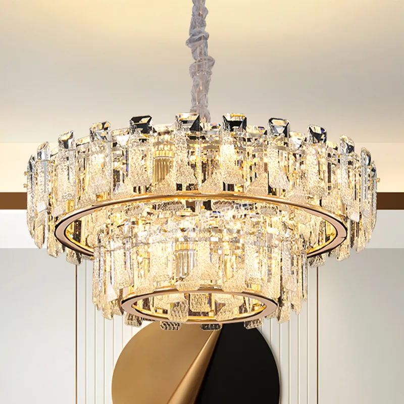 Luxury America Style Pendant Light Creative Round Led Crystal Chandeliers For Bedroom Living Room Chandelier