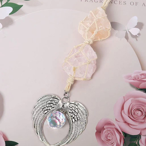 Cintre de voiture en pierre naturelle fait à la main, ailes d'ange, accessoires, cristaux de Quartz brut, attrape-soleil en pierre, nouvel arrivage - Product Image 2