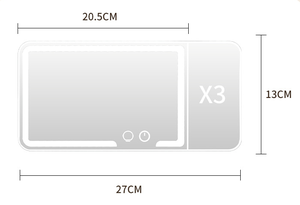 HX 3 colore regolabile LED illuminata luminosità ingrandimento 1X 3X <span class=keywords><strong>auto</strong></span> ricaricabile parasole specchio Vanity - Product Image 4