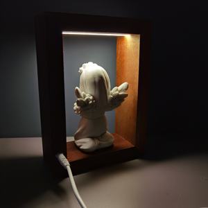 Estatua de Ángel, estatua de madera de estilo religioso, luz de decoración, lámpara de mesa de madera con estatua de resina para el hogar y la Iglesia - Product Image 5