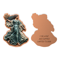 Médaille de collection américaine Liberty Challenge Coin en cuivre pur .999 de 1 oz, découpée, avec relief 3D et impression UV couleur