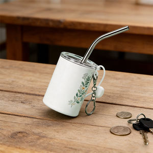 Mini-bouteille d'eau en acier inoxydable de 3 oz pour sublimation – Vierge pour impression par transfert thermique avec paille et couvercle hermétique - Product Image 4