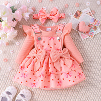 Ensemble Annshine Fashion : Haut Harper à manches longues et jupe imprimée pour bébés filles, printemps-automne, avec bandeau en coton