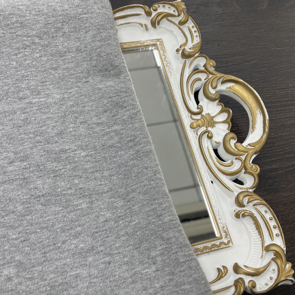 Бесплатный образец низкой цене серый 84% полиэстер 16% Хлопок 290gsm трикотажное полотно из французской махровой ткани с капюшоном ткань для одежды