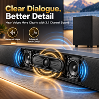 Barre de son home cinéma 3.1 canaux 390W Dolby Atmos avec caisson de basses filaire, passage de signal 4K HDR et EARC HD