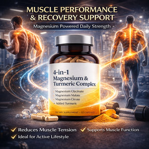 Suplemento de Magnesio y Cúrcuma para la Relajación Muscular, Salud Digestiva y Apoyo Cerebral, Cápsulas de Alta Biodisponibilidad - Product Image 4