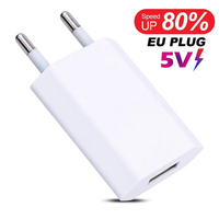 Adaptateur de voyage USB en gros, lot de 2, 5V 1A 5W, en matériau ignifuge, chargeur universel pour smartphones, appareils photo et tablettes