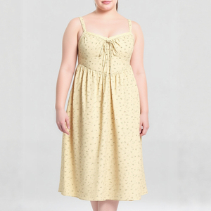 अधिक आकार की लंबी उच्च गुणवत्ता वाली आकस्मिक सेक्सी पोशाक महिलाओं प्लस आकार वसंत पुष्प प्रिंट सीधे प्राकृतिक कमर वाली पोशाक निर्माता - Product Image 4