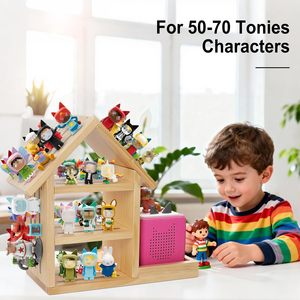 Estante de Almacenamiento Magnético de Madera para Figuras, 3 Niveles, Organizador de Juguetes para Habitación Infantil, Color Madera Natural - Product Image 3