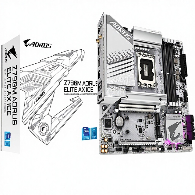New GIGABYTE Z790M AORUS Elite AX LGA 1700 Intel Z790 M-ATX Motherboard DDR5 128GB Triple M.2 PCIe 5.0 SATA USB 3.2 Gen2X2 Wi-Fi