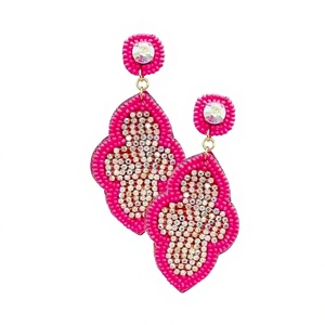 Pendientes de Moda con Diseño de Cristales y Pedrería, Estilo Bohemia para Mujer, Chapados en Oro Rosa, Joyería Elegante para Fiestas - Product Image 1