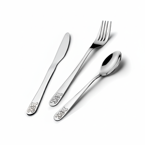 Nuevo juego de cubiertos de plata de moda para niños, vajilla de acero inoxidable, boda, evento, cena, cuchillo, cuchara, tenedor, hogar, cocina, restaurante, decoración - Product Image 1