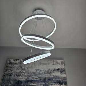 Langlebige dimmbare stilvolle 72-W-LED-Pendelleuchte aus Aluminium Zeitgenössisches Design DIY Lampa ras Colg antes De Techo Silber - Product Image 5