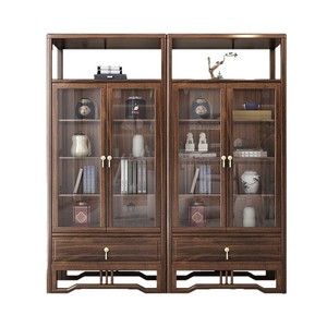 Chinese Style Ebony Display Shelf <b>Solid</b> <b>Wood</b> <b>Bookcase</b> Modular Design Living Room Curio Cabinet Tea Storage Rack - Product Image 5