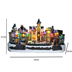 Luz LED personalizada para la <span class=keywords><strong>Plaza</strong></span> <span class=keywords><strong>del</strong></span> Mercado EN LA Ciudad de Navidad <span class=keywords><strong>Pueblo</strong></span> de Navidad con patinadores móviles y figuritas Decoración artesanal de resina - Product Image 3