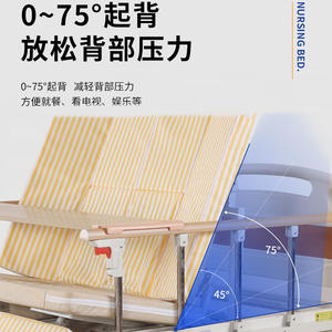 Lit médicalisé manuel Lohas ZF-02P pour personnes âgées, lit de réadaptation à domicile et en milieu hospitalier avec assistance au retournement - Product Image 4