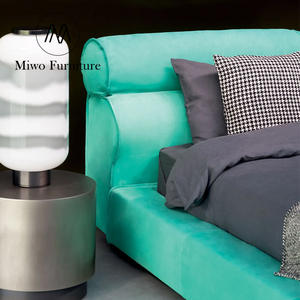 Современный Синий тканевый каркас для кровати с мягкой обивкой матрас размера «King-Size», простота, простота, Регулируемые мягкие кровати из Майами - Product Image 3