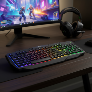 Teclado para juegos con membrana Xtrike Me KB-302 con retroiluminación arcoíris para PC - Product Image 3