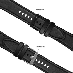 Bracelet de montre universel en cuir et silicone à dégagement rapide pour Samsung Galaxy Watch 4 5 42mm 46mm – Vente en gros - Product Image 3