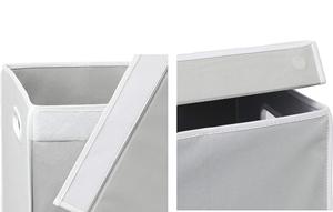 <b>Large</b> Dirty Clothes Hamper 2 Section Collapsible Laundry <b>Basket</b> Dorm Room Storage for Bedroom - Product Image 4