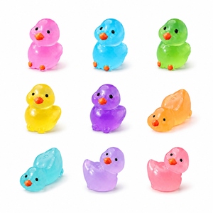 Patitos de Resina en Miniatura que Brillan en la Oscuridad, Surtidos en Varios Colores, Adornos Decorativos para el Interior del Automóvil, Jardín y Paisaje - Product Image 1
