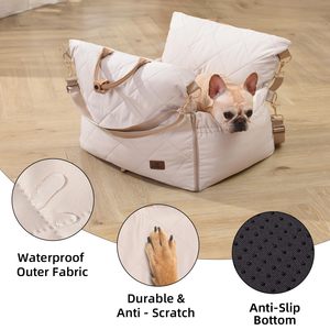 Seggiolino auto <span class=keywords><strong>per</strong></span> cani all'ingrosso <span class=keywords><strong>per</strong></span> piccoli animali domestici letto da viaggio morbido sicuro con maniglie in pelle sintetica fino a 25 libbre - Product Image 5