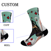 Chaussettes décontractées de printemps en polyester/coton respirant antidérapant de haute qualité avec design personnalisé coloré