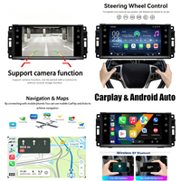 Radio Mobil Android 7" untuk Jeep Compass 2010-2016 Layar Sentuh Kapasitif IPS GPS Terintegrasi Android Auto Dudukan Dashboard