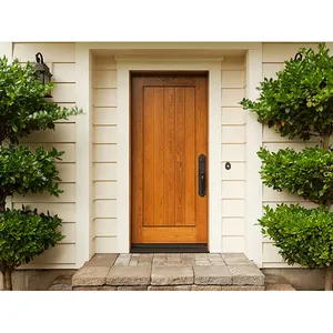 Diseño de puerta de madera moderna, personalizado o estándar, venta al por mayor de China, puerta de madera de entrada principal, diseño de puerta de madera