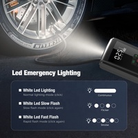 Portable Cordless Digital Car Tire Inflator with Tire Pressure Monitor Fast Inflation Automatic Shut Off Emergency Light