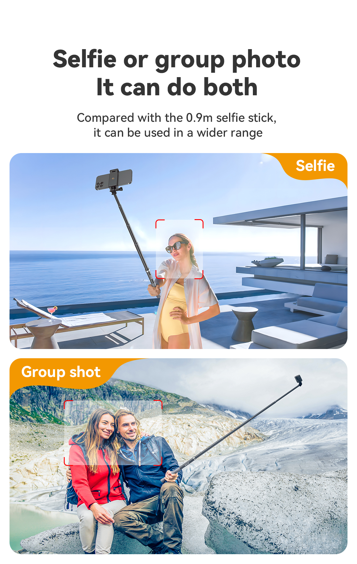 Telesin 1.2M carbon Fiber Selfie Stick Eccentric Tube Design Suitable for GoPro/Insta360 Action cameras