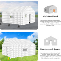Tente de fête géante gonflable pour discothèque 20x16.8x12FT, grand chapiteau gonflable pour événements avec souffleur pour mariages et entreprises de location