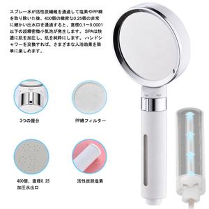 Vente à chaud transfrontalière ABS <span class=keywords><strong>SPA</strong></span> 3 fonctions charbon actif suralimenté élimine le <span class=keywords><strong>chlore</strong></span> résiduel filtre à main douche - Product Image 6