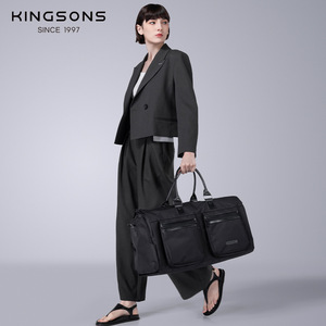 Kingsons Men's Foldable Duffel Bag Large Capacity Travel Luggage With Zipper Closure For Leisure Travel Black And Blue - Product Image 4