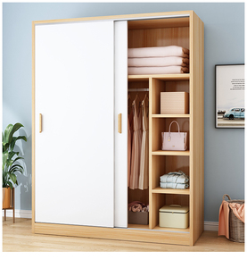 Armario de Madera Moderno y Personalizado con Puerta de MDF y Estructura de Acero para el Hogar o Apartamento, Mecanismo Deslizante para Almacenamiento de <span class=keywords><strong>Ropa</strong></span> - Product Image 1