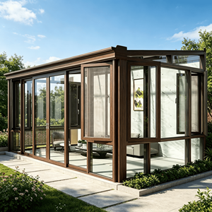 Solárium contemporáneo de vidrio independiente, cerramiento curvo para patio, invernadero exterior para villas y terrazas grandes - Product Image 6